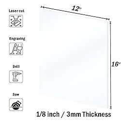 3 Pieces Acrylic Sheet/Plexiglass Panel 12" x 16" x