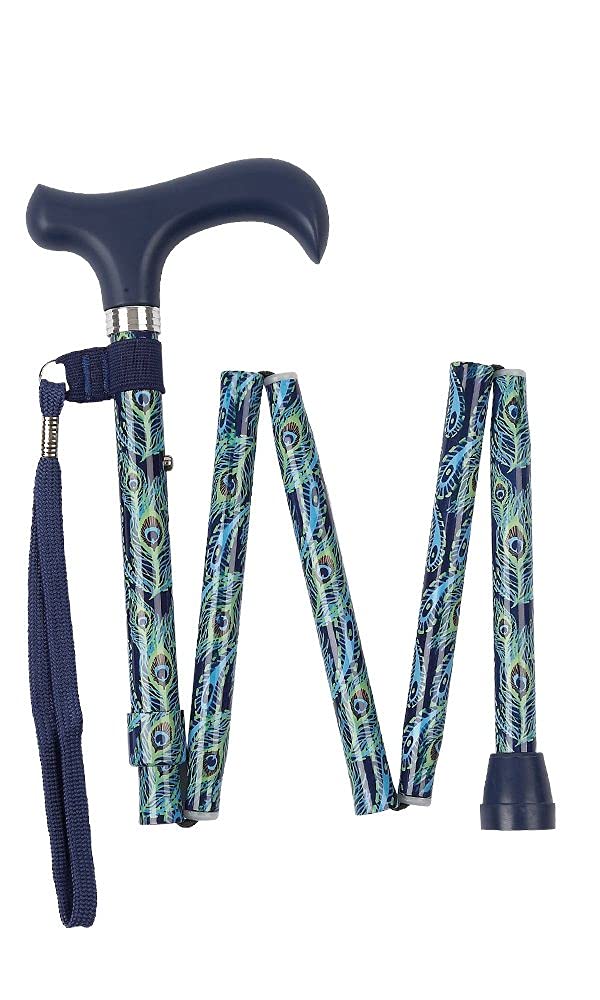 Charles Buyers Handbag Sized Folding Walking Stick - Peacock