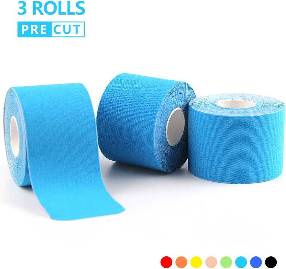 AUPCON Sports Kinesiology Tape Precut Muscle Tape Breathable Hypoallergenic Latex Free Water Resistant Pain Relief Knee Shoulder Elbow Ankle Injury Recovery Therapeutic Aid