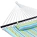 SONGMICS Hammock Quilted Fabric Double Size with Detachable Pillow Wooden Spreader Bar Heavy Duty UGDC34Q