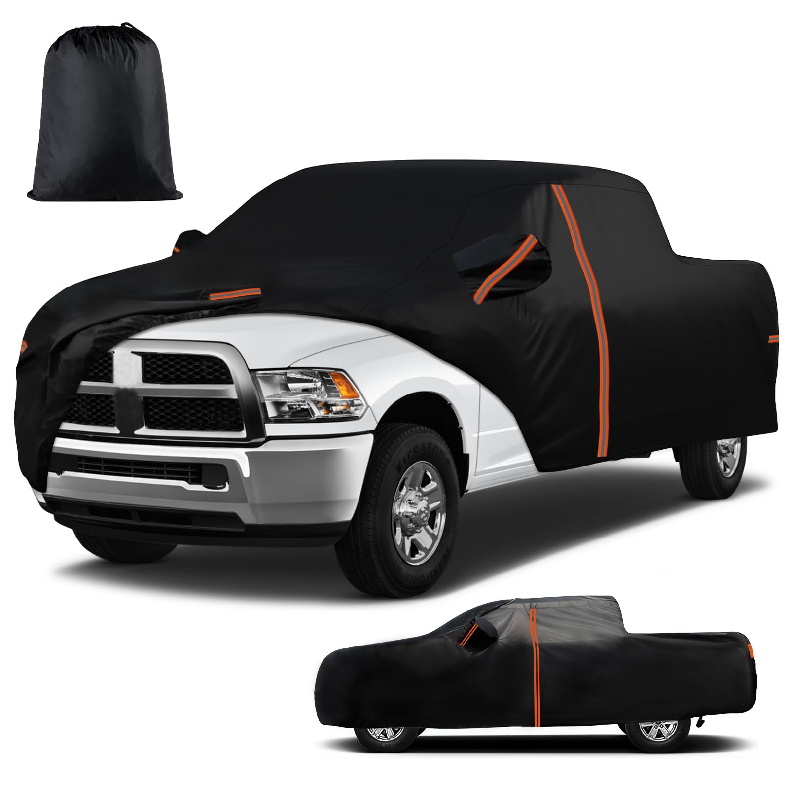 Photo 1 of Waterproof Truck Cover for 2011-2024 Dodge Ram 2500/3500 Crew Cab & Mega Cab 6.4ft Bed, AllWeather Outdoor Pickup Cover with Zipper Door & Windproof Straps, Sun UV Protect