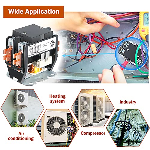 Carrier HVAC Motor Contactor, 120V 30 Amp Coil 2 Pole Replacement Relays Compatible with C230B