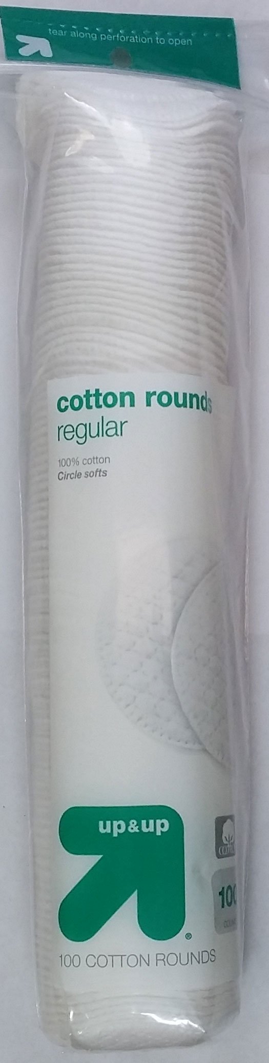 Photo 1 of Cotton Rounds, Regular, 100% Cotton Circle Softs, 100ct, by Up & Up