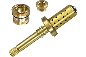 Vanshly TA-10 Spindle Assembly and TA-4 Seat Kit for Symmons Temptrol Shower Series, Polished Brass, Wall Mount, 20-Inch