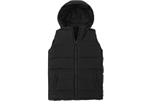 SNOW DREAMS Boys Puffer Vest Hooded Quilted Outwear Sleeveless Jacket Lined Zipper Waistcoat