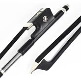 VINGOBOW 4/4 Size Black Horsehair Carbon Fiber Cello Bow | Black Horsehair