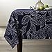 Lamberia Tablecloth Heavyweight Vintage Burlap Cotton Tablecloths for Rectangle Tables, 52-Inch-by-70, Navy Blue, Seats 4 to 6 People