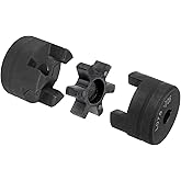 uxcell 7/16" to 5/8" L075 Flexible 3-Piece L-Jaw Coupling Coupler Set & Buna-N NBR Rubber Spider for Log Splitter Hybrid Equi