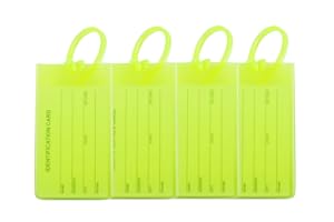 AI-DEE Colorful Flexible Travel Luggage Tags for Baggage Bags/Suitcases - Name ID Labels Set for Travel