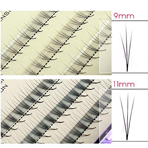 Scala Thickness 0.1mm C Curl 3 Root 105PCS Individual Lashes Black False Eyelash Natural Long Cluster Extension Makeup Beauty Health Makeup Fake Eyelashes (8mm)
