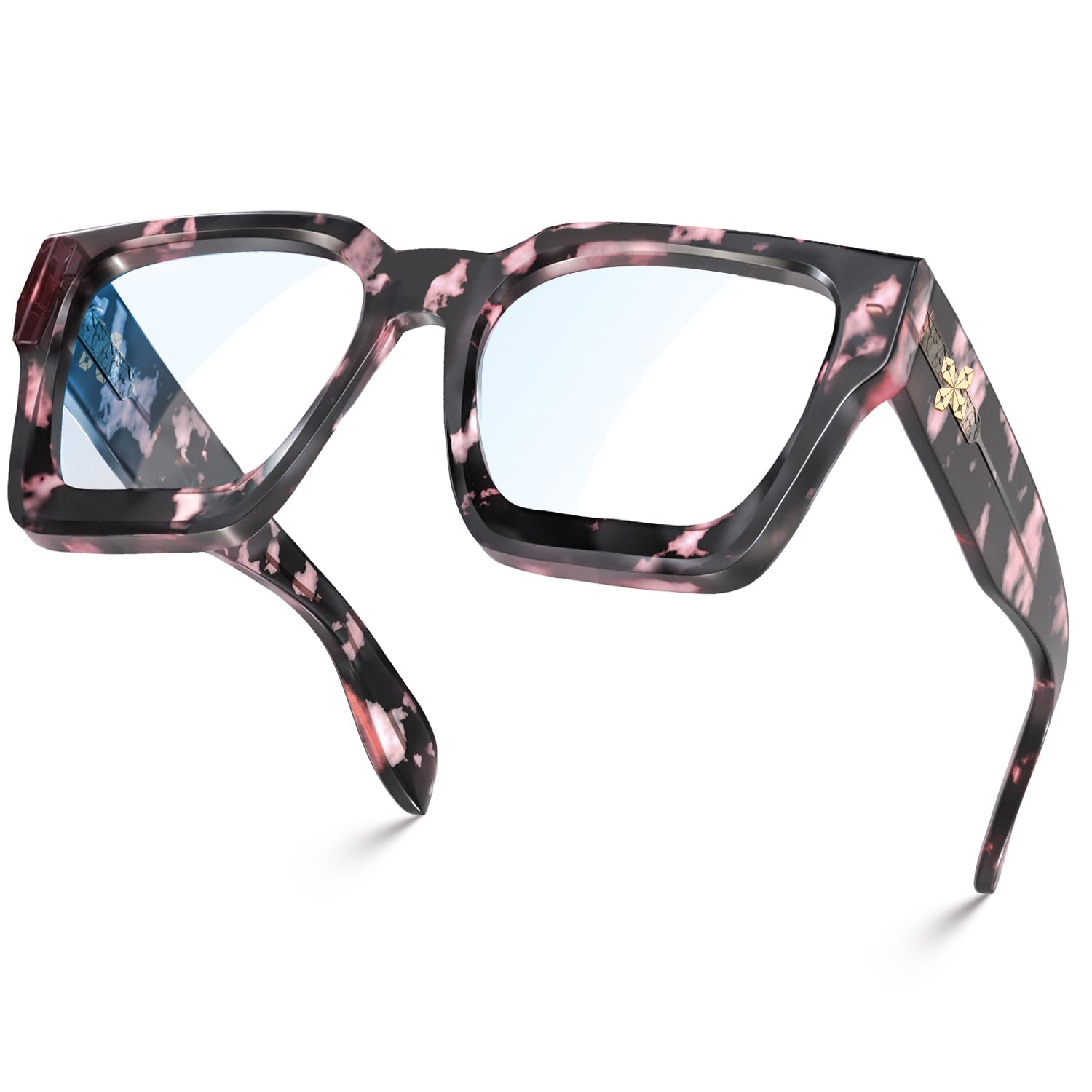 Photo 1 of VISOONE Blue Light Blocking Glasses with TR90 Rectangle Frame and Chic Preppy Look for Women Men RIVER