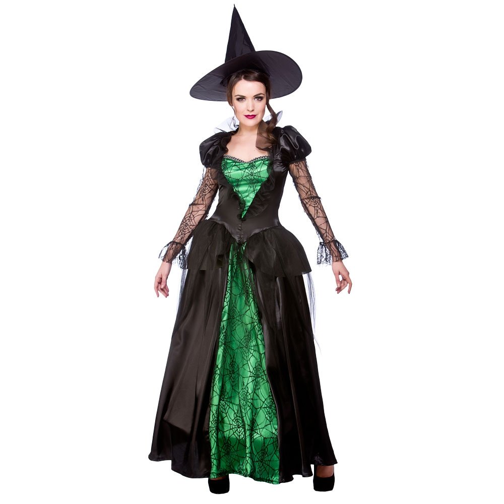 Wicked Costumes Adult Ladies Deluxe Emerald Witch Halloween Fancy Dress Costume (Large)