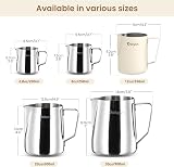 Dailyart 12oz Milk Frothing Jug 304 Stainless Steel Latte Art Pen Cream White view 6