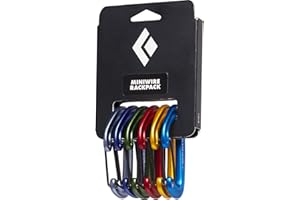 Black Diamond MiniWire Rackpack | Ultralight Wiregate Carabiners | Color-Coded | Essential Rack for Trad Climbing