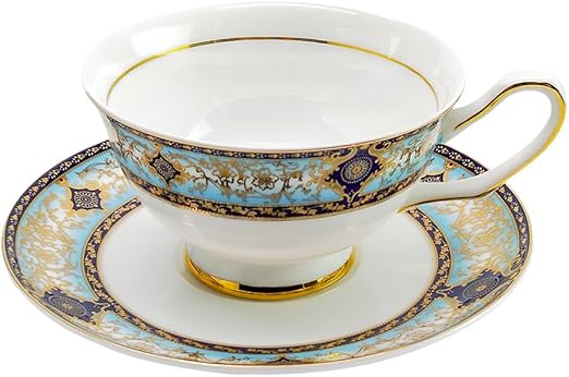 Amazon Com Acoome Tea Cup And Saucer Set 6 8oz Premium Quality