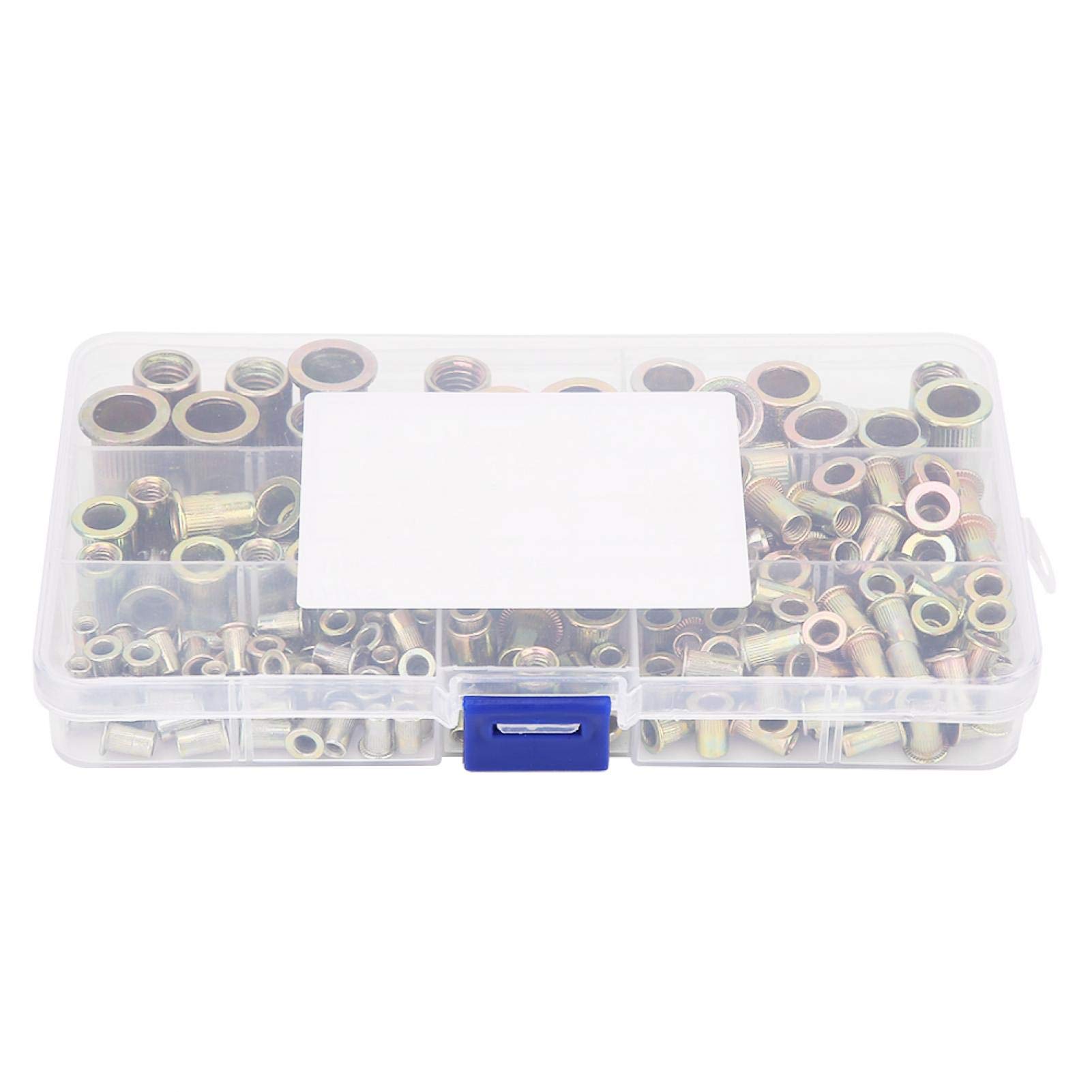 180pcs M3-M10 Rivet Nut Kit,Zinc Plated Carbon Steel Flat Head Threaded Insert Rivet Nutsert for Many Different Kinds of Material