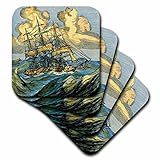 3dRose cst_29064_1 Rough Seas for Sailing Ship-Soft
