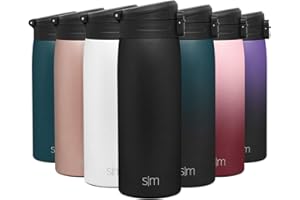 Simple Modern Insulated Thermos Travel Coffee Mug with Snap Flip Lid | Leakproof Reusable Stainless Steel Tumbler Cup | Gifts for Women Men Him Her | Kona Collection | 16oz | Midnight Black
