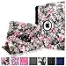 Cellularvilla 360 Degree Rotating Black Pink Flower Pu Leather Smart Case Cover with Auto Sleep/Wake Feature Compatible with Apple iPad Air/iPad Air 2 (2014 Release)