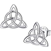 ChicSilver Celtic Earrings for Women Hypoallergenic Sterling Silver Stud Earrings, Heart/Triangle/Cross/Butterfly Knot Earrings for Women Irish Jewelry Silver/Gold Plated/Rose Gold Plated