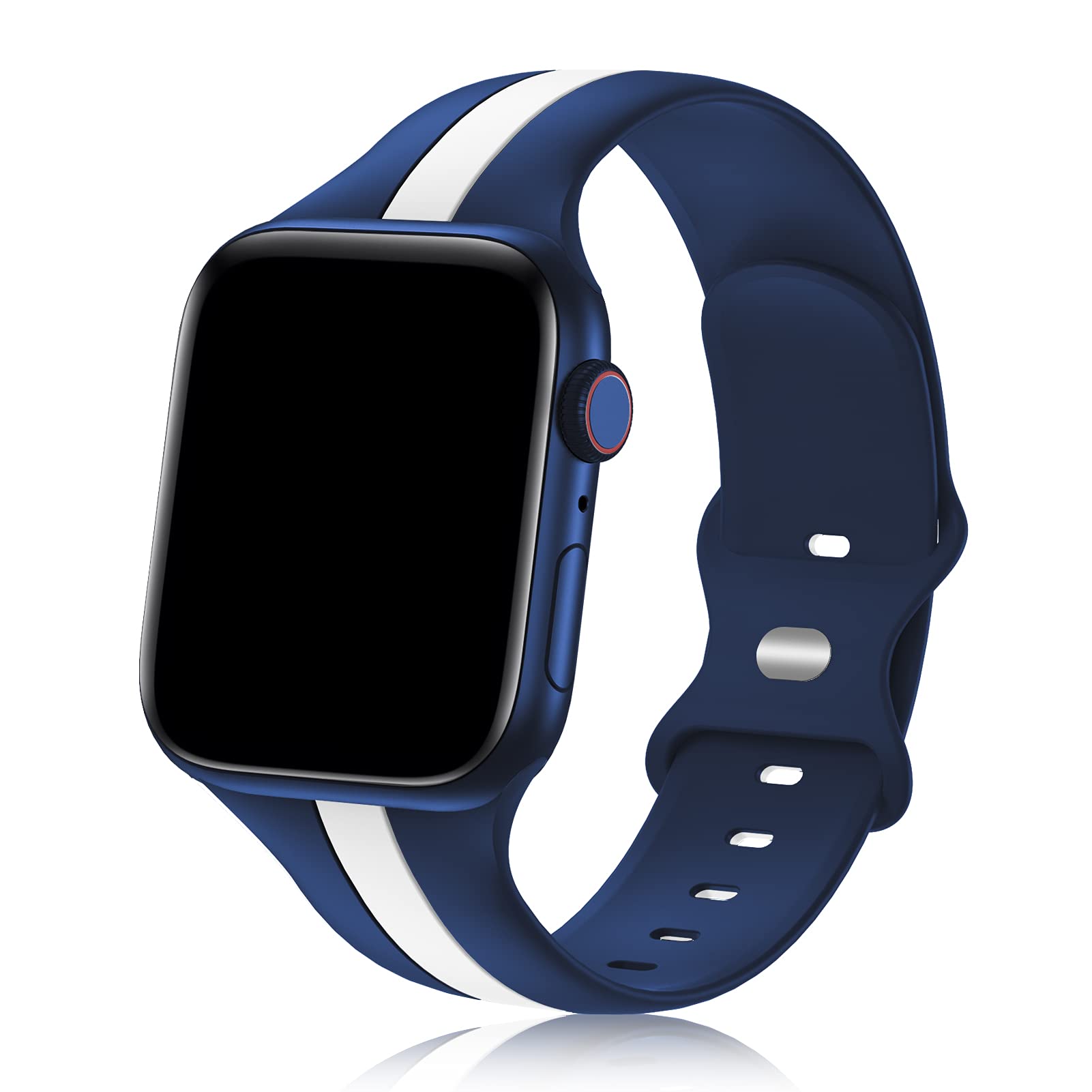 Photo 1 of Designer Sport Band Compatible with Apple Watch iWatch Bands 38mm 40mm 41mm 42mm 44mm 45mm 49mm Men Women, Soft Silicone Strap Wristbands for Apple Watch Series 9/8/7/6/5/4/3/2/1/SE/Ultra