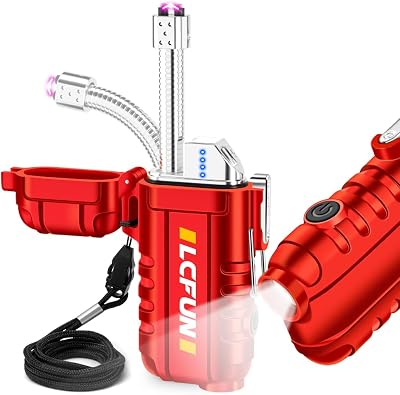 LcFun USB C Lighter with 360° Flexible Neck, Waterproof & Windproof Plasma