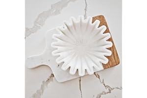 CRAFTFOBIA HandCrafted Marble Bowl/Antique Scallop Bowls/Fruit Bowl/Vintage Ring Dish/Decorative Ruffle Flower gift/HouseWarming Wedding Gift/Urli (6)