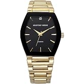 Geoffrey Beene Men's Two Tone Gold Metal Dress Watch, Genuine Diamond Accent Dial, Classic Quartz, Elegant Design