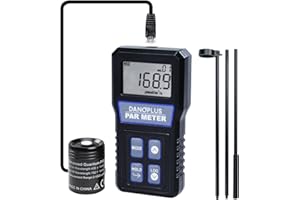 DANOPLUS PAR Meter, Par Meter for Reef Tank IP68 Waterproof Aquarium PAR Meter, 400-700nm Spectral Range PPFD Meter Data Logger, 37" Telescopic Pole, 79'' Sensor Cable Included