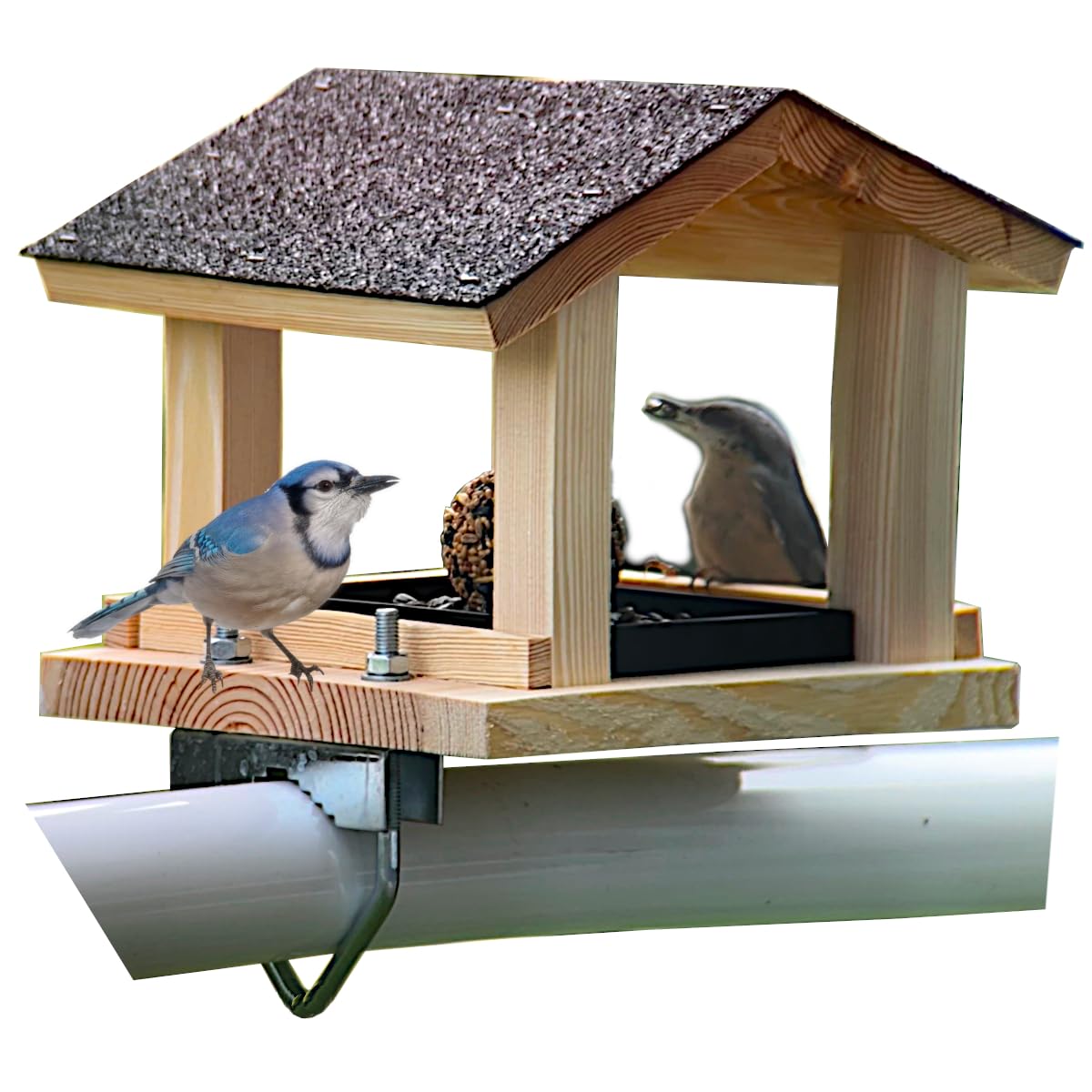 STAFECO Handmade Garden Bird Feeder, Weatherproof, with Balcony Bracket (30-60 mm)