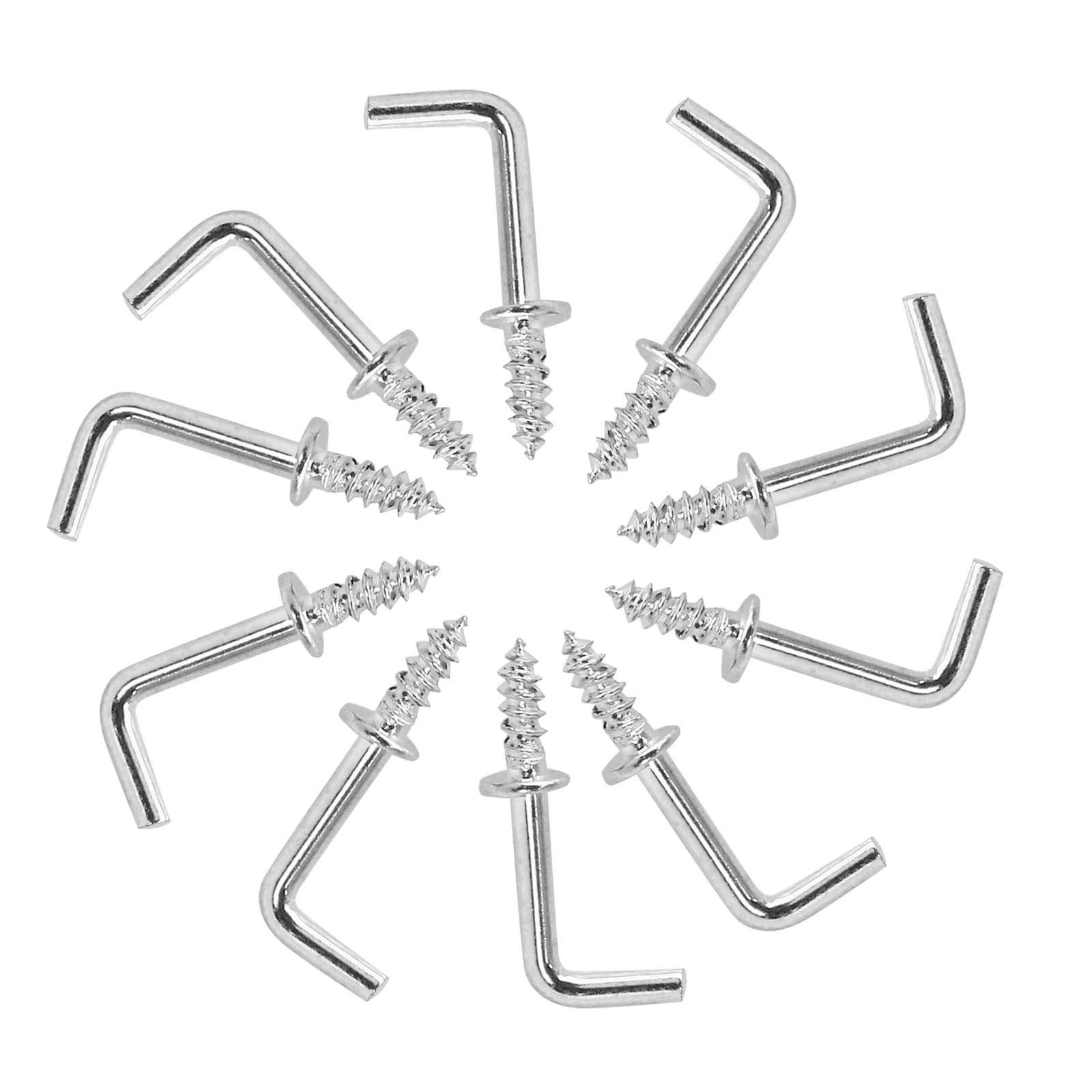 Photo 1 of Biaungdo 100 Pack 1/2" L Shaped Hooks, Silver Mini Self Tapping Screw Hooks for Hanging