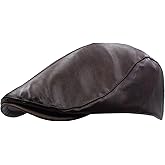 Yosang Leather Newsboy Hats for Men Irish Cabbie Ivy Gatsby Flat Driving Hat