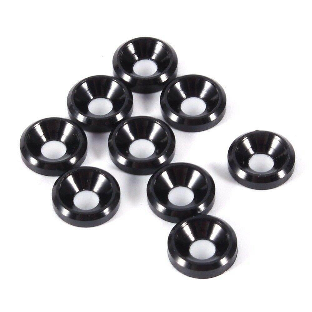 BE-TOOL M5 Aluminium Countersunk Cup Washers (Pack of 10, Black)