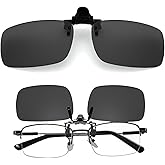 Dedoda Clip on Polarized Night Vision Driving Glasses Flip up Sunglasses UV-400 to Wear Over Glasses for Night Driving