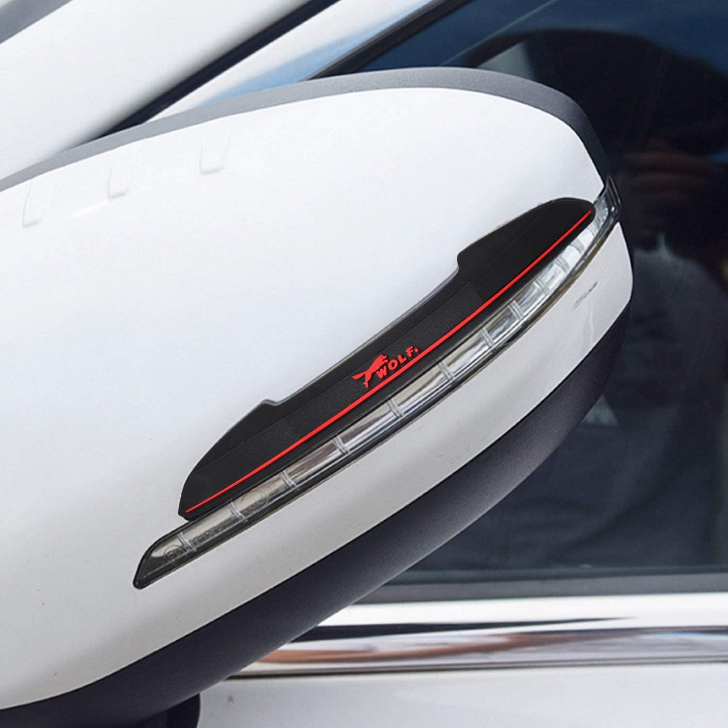 Raiphy 4x Car Door Protection Bumper Car Door Edge Protector Anti-rub Anti-Collision Protector Car rearview mirror edge Protection (Black) - Image 5