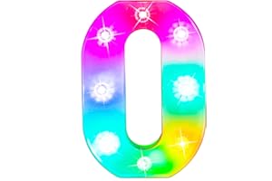 Glintee Light Up Letters Lights, 26 Alphabet Light Up Marquee Letters Sign, Light Up Letters Wedding/Birthday Party Night Light Home Bar Decoration-(Colorful O)