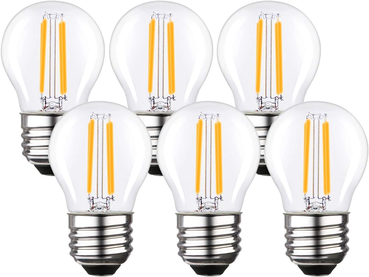KEDSUM E26 LED Edison Light Bulbs, G45 Light Bulb Dimmable, 4W (40W Equivalent), 2700K Warm White, 320LM, CRI 85+, UL-Listed, E26 Base Vintage Bulb for Restaurant, Home, Reading Room, 6 Pack