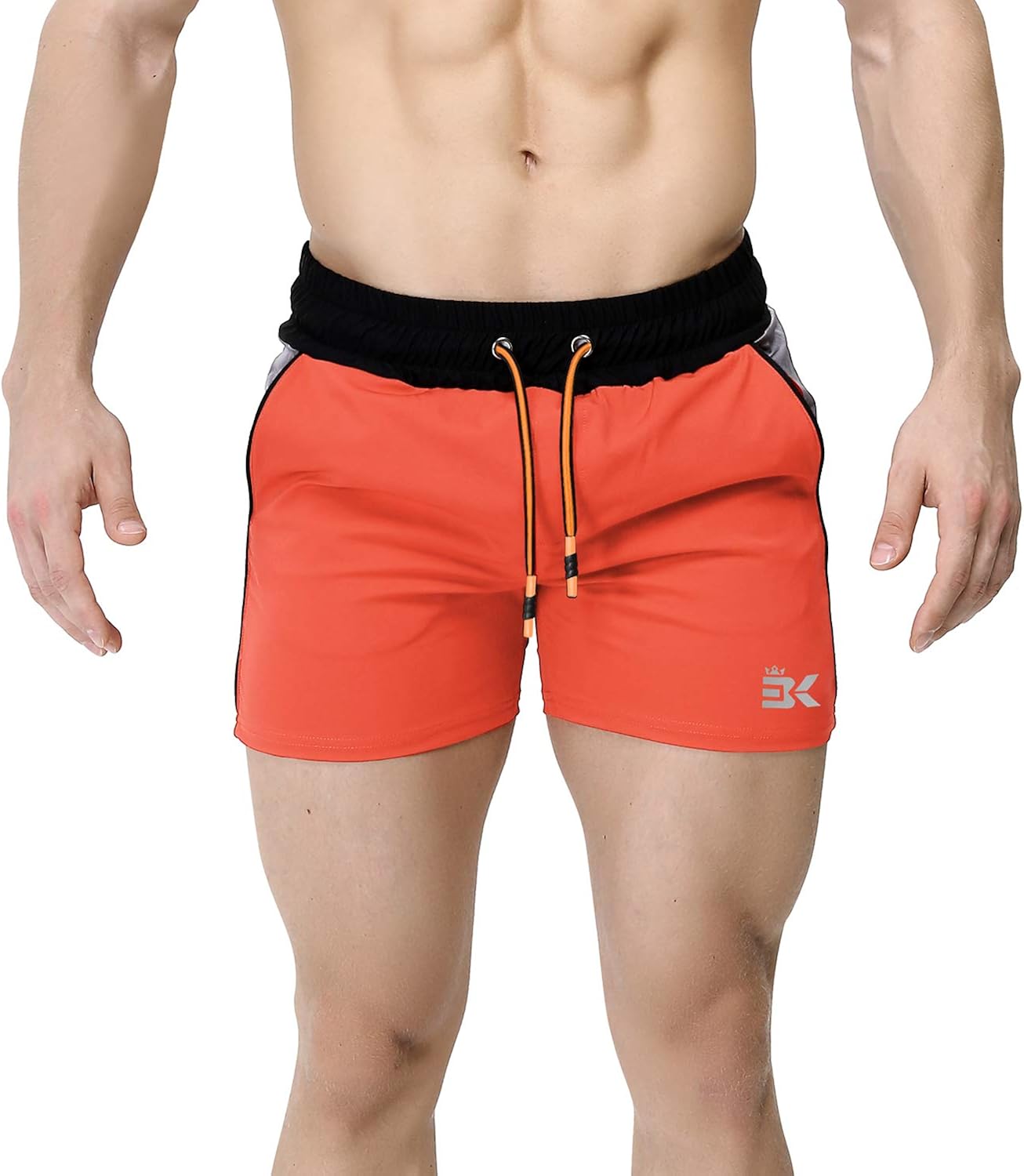 BROKIG Men's 5" Gym Bodybuilding Shorts Running Workout Lightweight Shorts Elastic Waistband with Pockets: Clothing