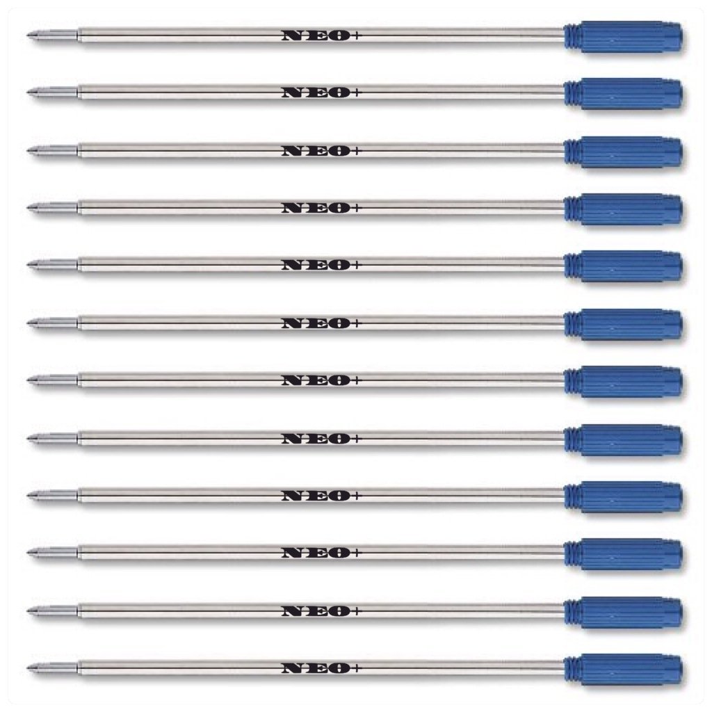 12 x Pen Refills, Medium 0.7mm Point By NEO+. They are Compatible with Cross Pen (12 x Blue Ink)