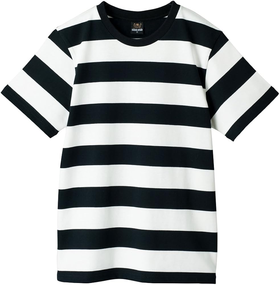 イーグルスター メンズ 太ボーダー Tシャツ 半袖 ヘビーウェイト コーマ Tシャツ カットソー 通販 Amazon