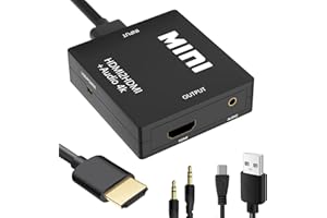 HDMI Audio Extractor Splitter, HDMI to 3.5mm Audio Adapter, 4K x 2K@30HZ, 3D, 1080P Compatible with TV, PC, Sound System, Xbo