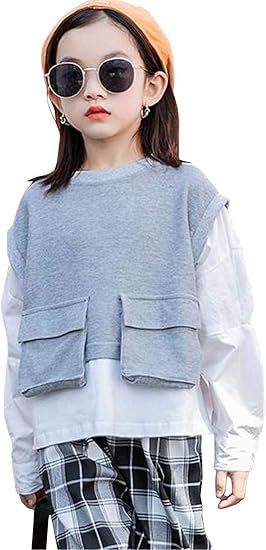 Amazon ユリカー 子供服 ガールズ服 ガールズ パーカー 長袖 女の子 トップス トレーナー おしゃれ スポーツウェア ジュニア服 韓国風 普段着 キッズ服 プレゼン トレーナー パーカー 通販