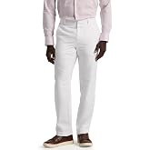 Perry Ellis Men's Linen Blend Dress Pants, Flat Front, Durable Twill, Regular Fit, Breathable &amp; Lightweight