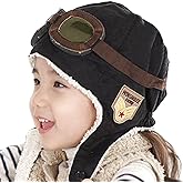 Ewanda store Unisex Baby Kids' Pilot Aviator Fleece Warm Hat Cap with Earmuffs