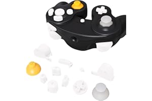 eXtremeRate White Repair ABXY D-pad Z L R Keys for Nintendo Gamecube Controller, DIY Replacement Full Set Buttons Thumbsticks