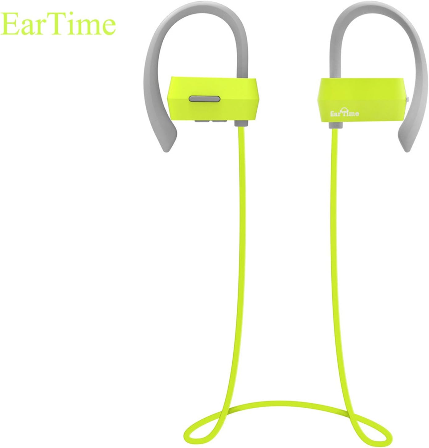 Bluetooth Headphones,EarTime Wireless Bluetooth 4.1 Headset Stereo Sound Super Bass Noise Cancelling Sports Sweat-proof Earphones In-ear Earbuds for iOS and Android Cellphone (G18 Green)