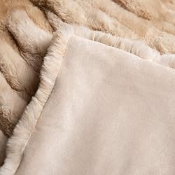 BATTILO HOME Large Brown Faux Fur Throw Blanket for