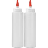2-pack Plastic Squeeze Bottles for Sauces - 16oz Condiment Squeeze Bottles | for Liquids - BPA Free plastic Squirt Bottle with Cap - Ketchup, Syrup, Oil, Dressings, Honey, Restaurant, kitchen, Arts