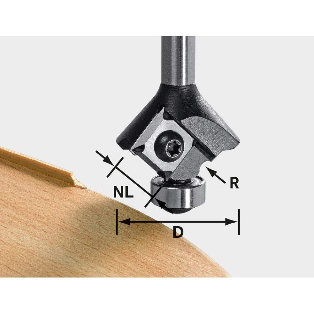 Festool Roundover Cutter with Reversible Blades S8 HW R3 D28 KL12,7 MFK