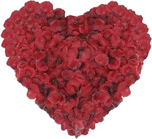 Fake Rose Petals for Romantic Night 3000 PCS, CATTREE Artificial Silk Flowers Faux Petal Vase Home Bedroom Decor Wedding Corridor Bridal Decorations for Bath Wholesale Party Ceremony - Black Red